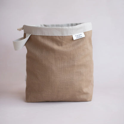 Projekttasche Leinen - KNITS by Cindy Ekman | Cigar Brown