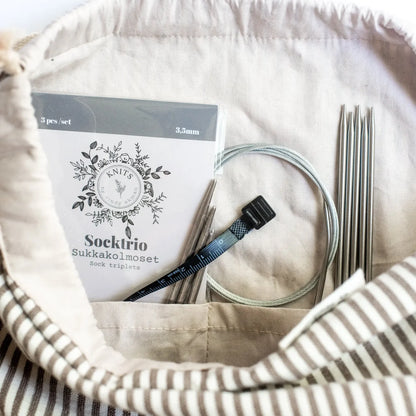Projekttasche Leinen - KNITS by Cindy Ekman | Sage Green