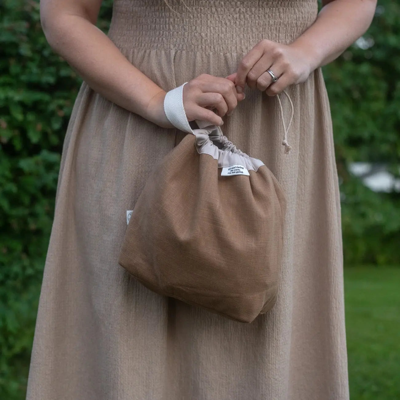 Projekttasche Leinen - KNITS by Cindy Ekman | Sage Green